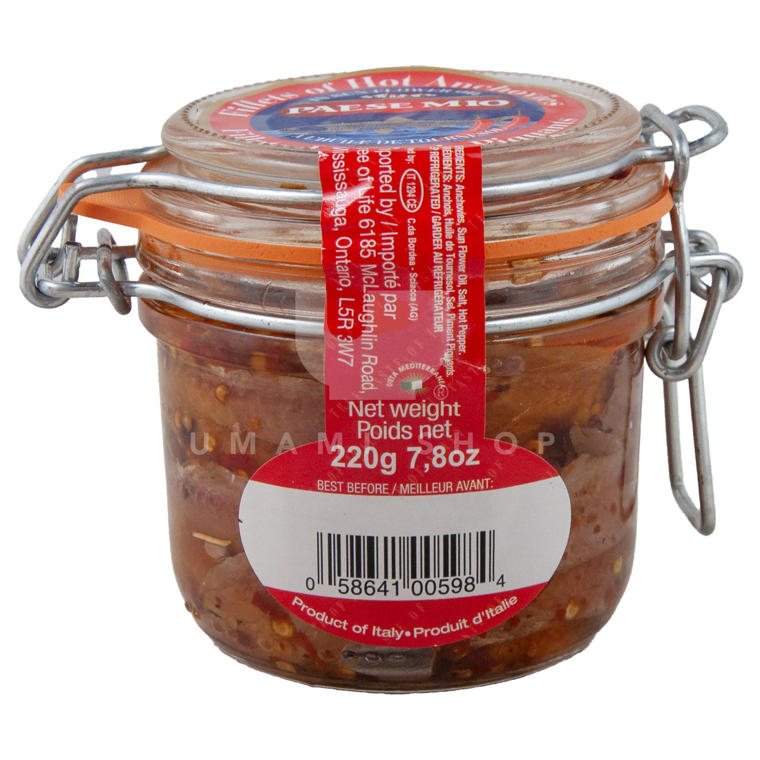 Fillets / Paese Mio 220g Anchovies Fillets Spicy 7.8oz (Jar)